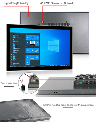 PC industriel d'écran tactile d'unité centrale de traitement d'I7-8565U 24 ordinateurs de pouce avec 4G 5G WIFI facultatif