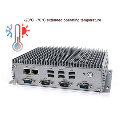 PC incorporé industriel de boîte d'unité centrale de traitement d'I3-8145U Dual Core 2.1GHz avec 4 X RS232
