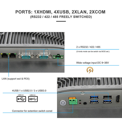 PC antipoussière de panneau du panneau capacitif imperméable 1920X1080 HDMI HMI de l'écran tactile IP65