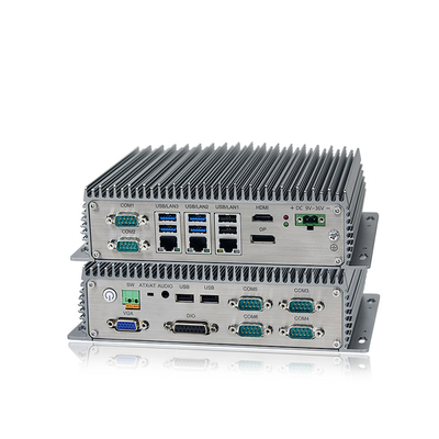 Mini PC Fanless industriel incorporé J6412 J1900 I3 I5 avec 3*LAN 8*USB 6*COM