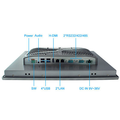 IP65 a enfoncé le disque transistorisé TPM 2,0 de pouce J1900 4G RAM 64GB du PC 15 de panneau d'acier inoxydable