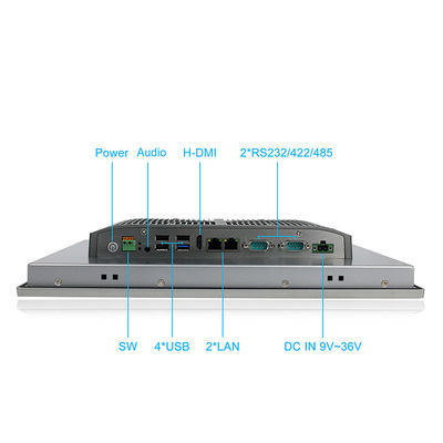 Le PC IP65 de DC9V-36V 2 LAN Industrial Touch Panel imperméabilisent