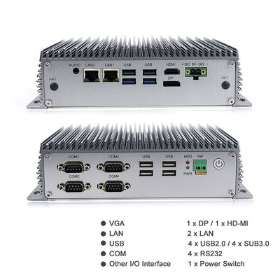 8ème PC incorporé industriel de boîte d'unité centrale de traitement de la GEN I3 I5 de mini PC Fanless pour le calcul de bord