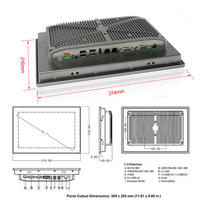 ordinateur industriel de 8ème de la GEN I7 Windows11 écran tactile imperméable Fanless de 12 pouces mini