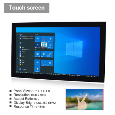 21,5&quot; support industriel 1920 x 1080 de mur de Windows 10 de PC de panneau de FHD