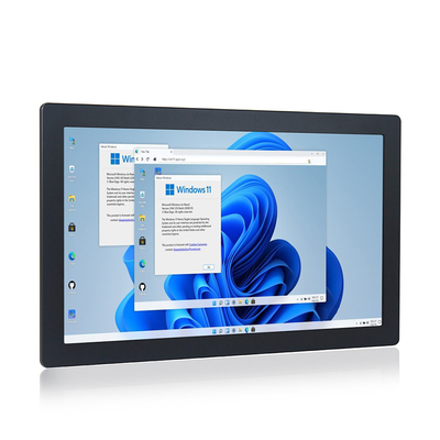 Double écran tactile résistif imperméable 24V 21,5&quot; industriel de LAN 1000nits PC extérieur de panneau