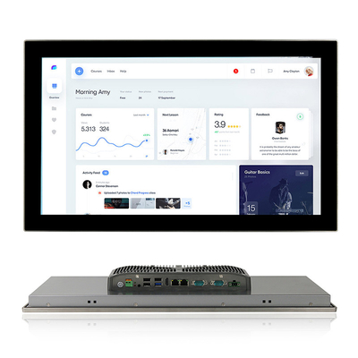 16/9 ordinateur industriel Fanless rocailleux du noyau de PC d'écran tactile de FHD HMI I3 avec 2COM
