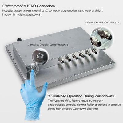 Qualité 15 PC Fanless de panneau d'acier inoxydable de pouce IP69K 304 pour l'industrie alimentaire usine